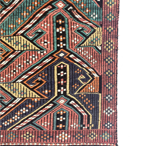 Vintage Embroidered Turkish Kilim Rug 90 cm x 122 cm (3 X 4 FT) - 0010030