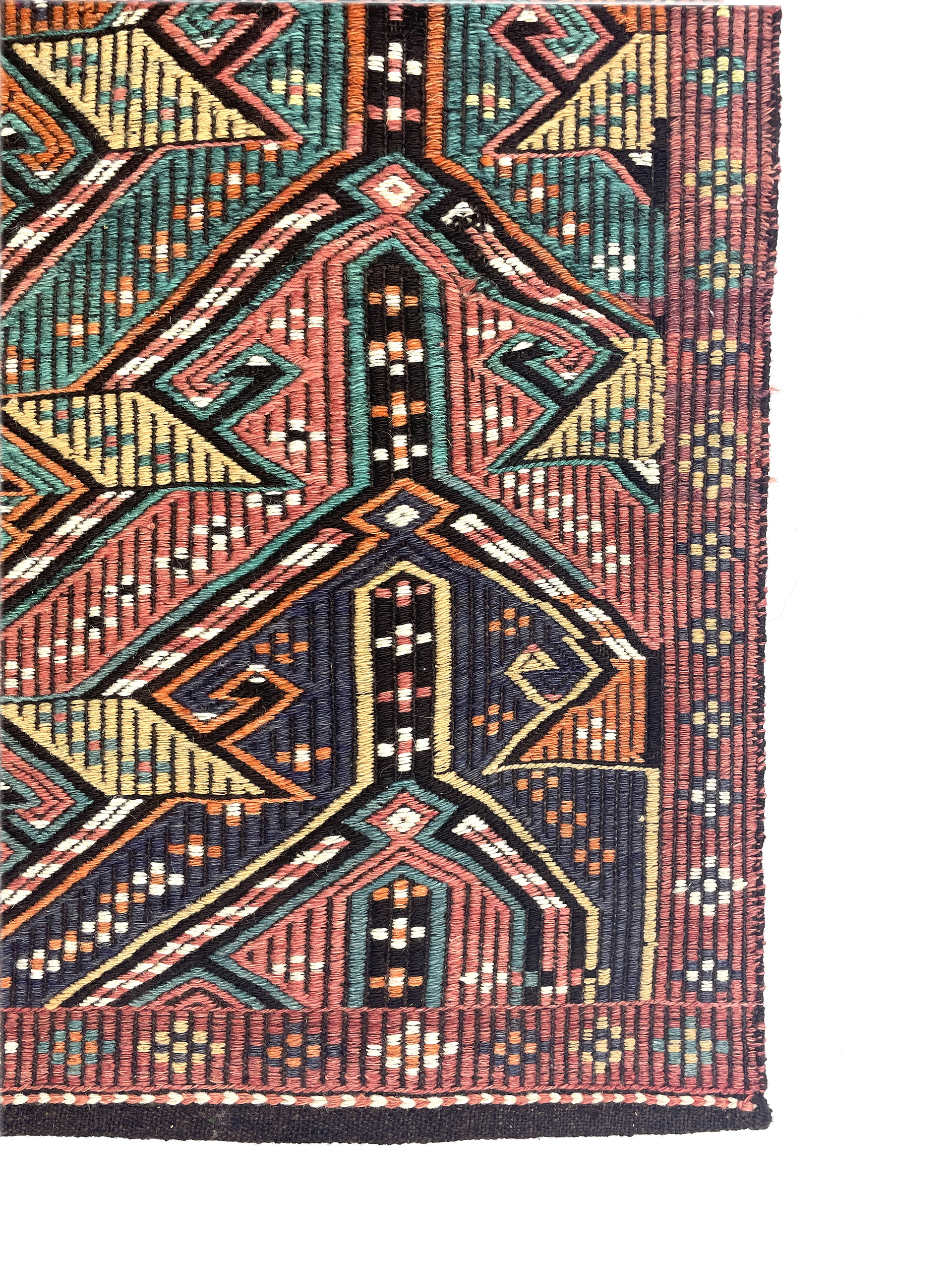 90×126 Vintage Turkish rug オールドキリム Vintage Embroidered Turkish Kilim Rug 90 cm x 122 cm (3 X 4 FT