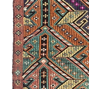 Vintage Embroidered Turkish Kilim Rug 90 cm x 122 cm (3 X 4 FT) - 0010030