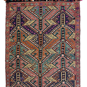 Vintage Embroidered Turkish Kilim Rug 90 cm x 122 cm (3 X 4 FT) - 0010030