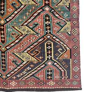 Vintage Embroidered Turkish Kilim Rug 90 cm x 122 cm (3 X 4 FT) - 0010030