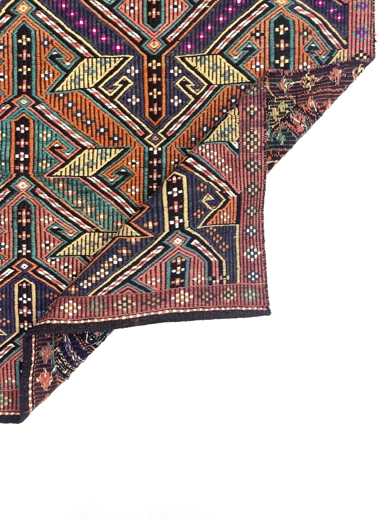 Vintage Embroidered Turkish Kilim Rug 90 cm x 122 cm (3 X 4 FT) - 0010030