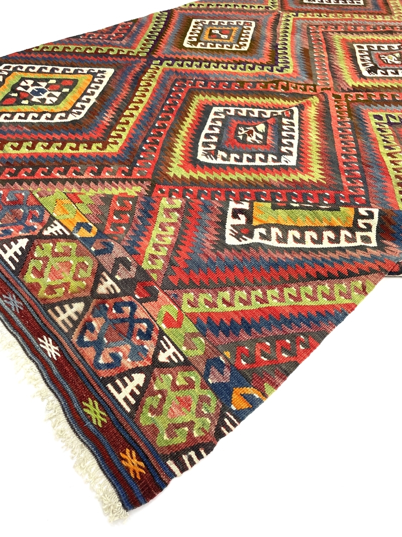 vintage-fethiye-large-kilim-rug-160-cm-x-260-cm-0030008-10 Vintage Fethiye Large Kilim Rug 160 cm x 260 cm (5’2” X 8’5” FT) - 0030008