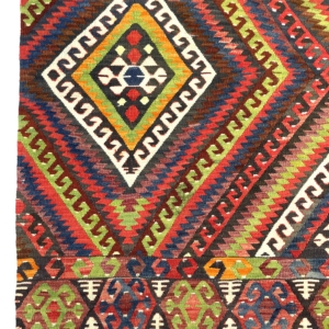 vintage-fethiye-large-kilim-rug-160-cm-x-260-cm-0030008-2 Vintage Fethiye Large Kilim Rug 160 cm x 260 cm (5’2” X 8’5” FT) - 0030008
