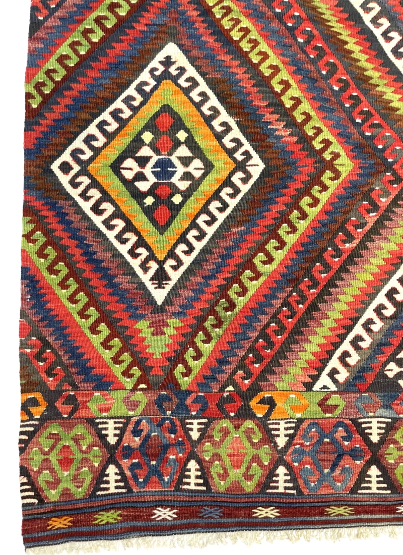 vintage-fethiye-large-kilim-rug-160-cm-x-260-cm-0030008-2 Vintage Fethiye Large Kilim Rug 160 cm x 260 cm (5’2” X 8’5” FT) - 0030008