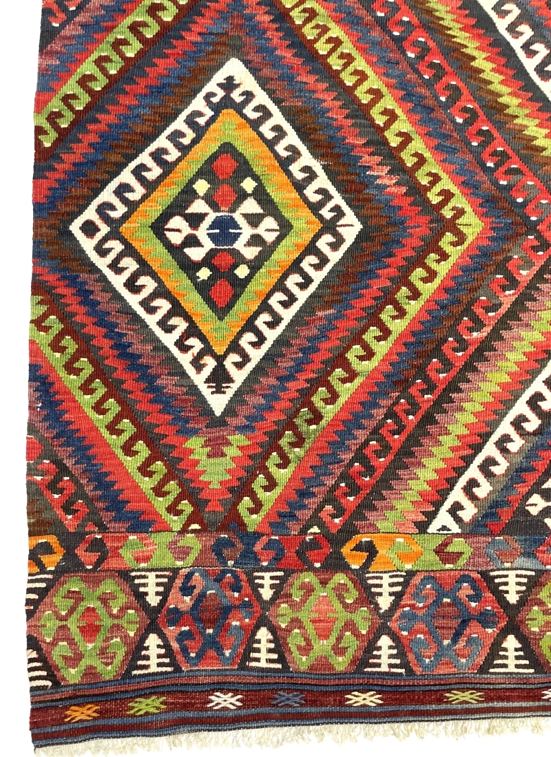 vintage-fethiye-large-kilim-rug-160-cm-x-260-cm-0030008-2 Vintage Fethiye Large Kilim Rug 160 cm x 260 cm (5’2” X 8’5” FT) - 0030008