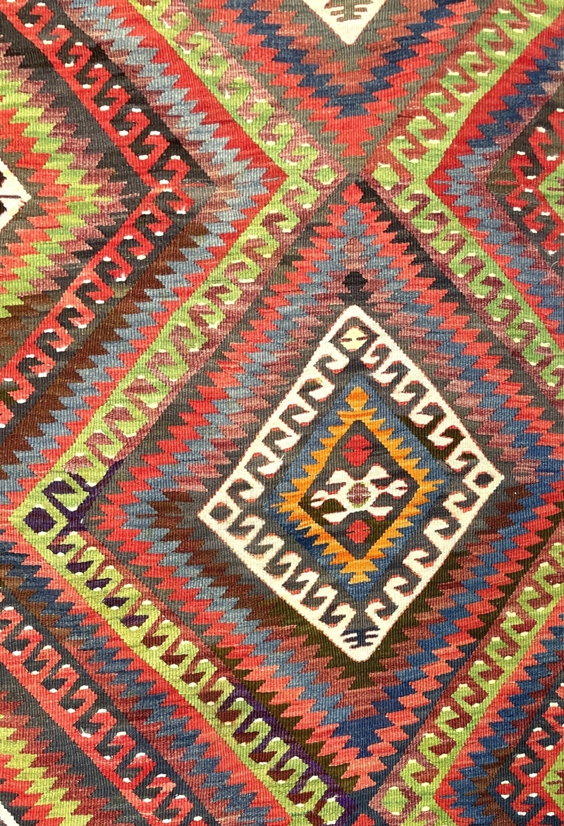 vintage-fethiye-large-kilim-rug-160-cm-x-260-cm-0030008-3 Vintage Fethiye Large Kilim Rug 160 cm x 260 cm (5’2” X 8’5” FT) - 0030008