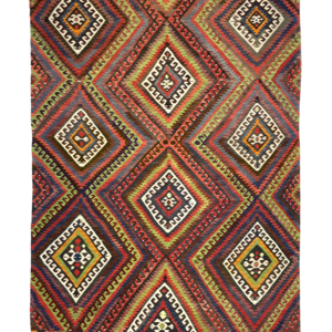 vintage-fethiye-large-kilim-rug-160-cm-x-260-cm-0030008 Vintage Fethiye Large Kilim Rug 160 cm x 260 cm (5’2” X 8’5” FT) - 0030008