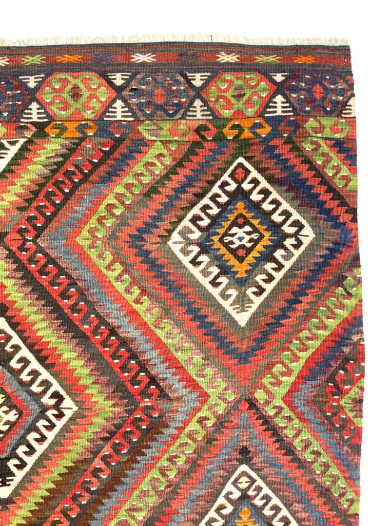 vintage-fethiye-large-kilim-rug-160-cm-x-260-cm-0030008-4 Vintage Fethiye Large Kilim Rug 160 cm x 260 cm (5’2” X 8’5” FT) - 0030008