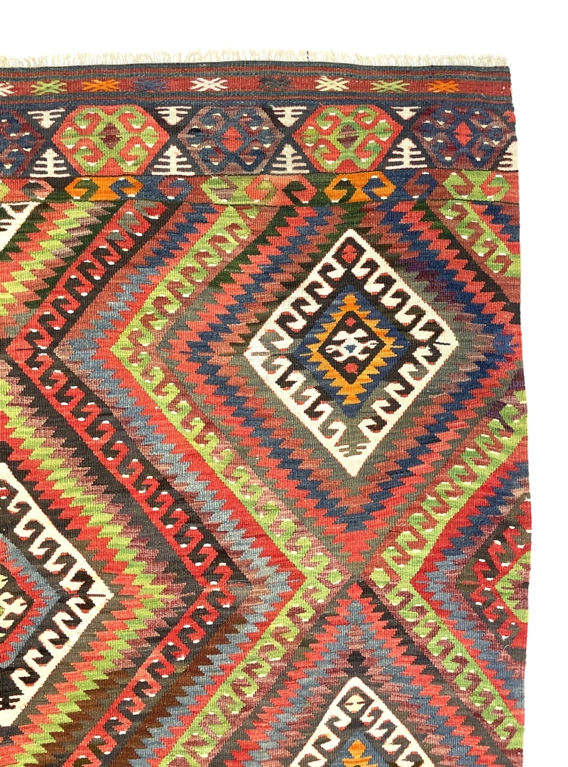 vintage-fethiye-large-kilim-rug-160-cm-x-260-cm-0030008-4 Vintage Fethiye Large Kilim Rug 160 cm x 260 cm (5’2” X 8’5” FT) - 0030008