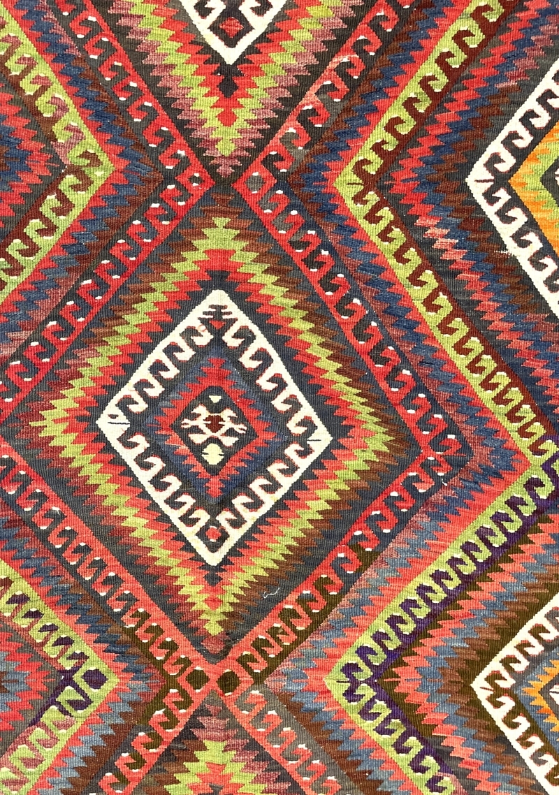 vintage-fethiye-large-kilim-rug-160-cm-x-260-cm-0030008-7 Vintage Fethiye Large Kilim Rug 160 cm x 260 cm (5’2” X 8’5” FT) - 0030008