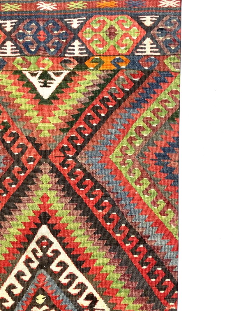 vintage-fethiye-large-kilim-rug-160-cm-x-260-cm-0030008-8 Vintage Fethiye Large Kilim Rug 160 cm x 260 cm (5’2” X 8’5” FT) - 0030008