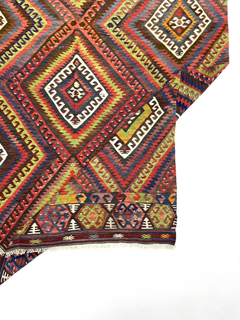 vintage-fethiye-large-kilim-rug-160-cm-x-260-cm-0030008-9 Vintage Fethiye Large Kilim Rug 160 cm x 260 cm (5’2” X 8’5” FT) - 0030008