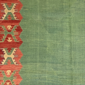 vintage-green-red-handwoven-kilim-rug-173-cm-x-233-cm-0020022-1 Vintage Green, Red Handwoven Kilim Rug 173 cm x 233 cm (5’7” X 7’6” FT) - 0020022