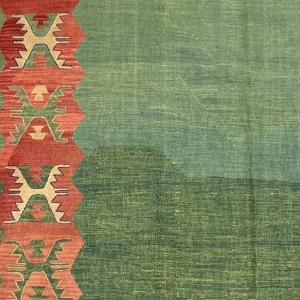 vintage-green-red-handwoven-kilim-rug-173-cm-x-233-cm-0020022-3 Vintage Green, Red Handwoven Kilim Rug 173 cm x 233 cm (5’7” X 7’6” FT) - 0020022