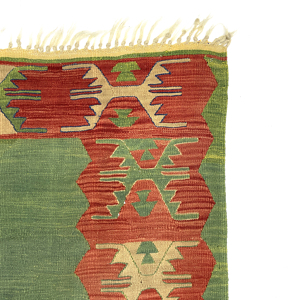 vintage-green-red-handwoven-kilim-rug-173-cm-x-233-cm-0020022-5 Vintage Green, Red Handwoven Kilim Rug 173 cm x 233 cm (5’7” X 7’6” FT) - 0020022