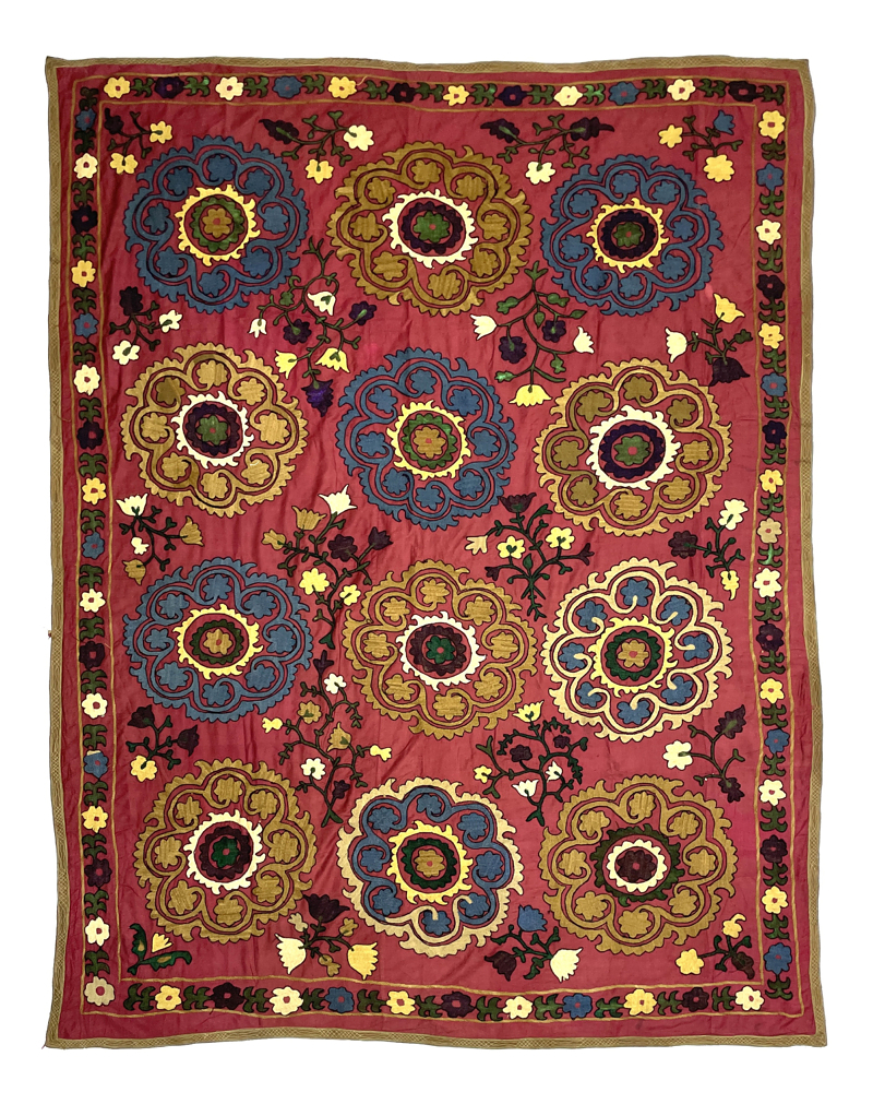 Vintage Handmade Traditional Suzani Fabric Vintage Handmade Traditional Suzani Fabric