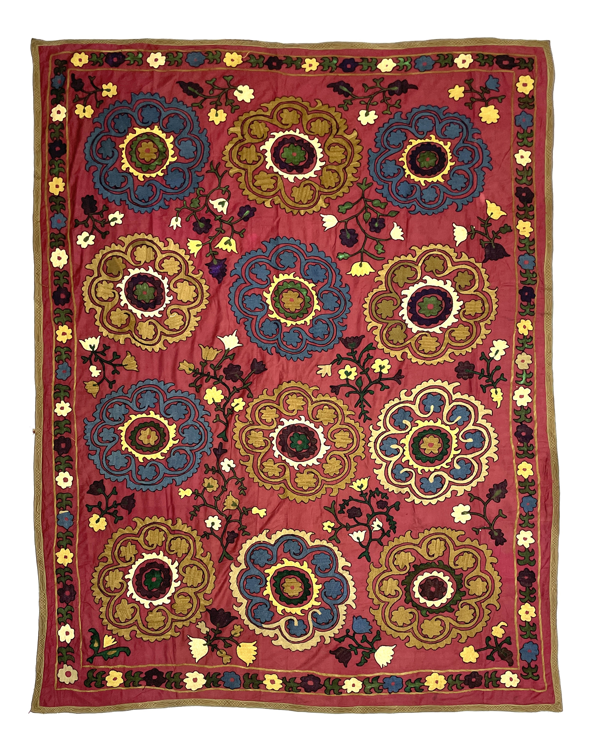 Vintage Handmade Traditional Suzani Fabric