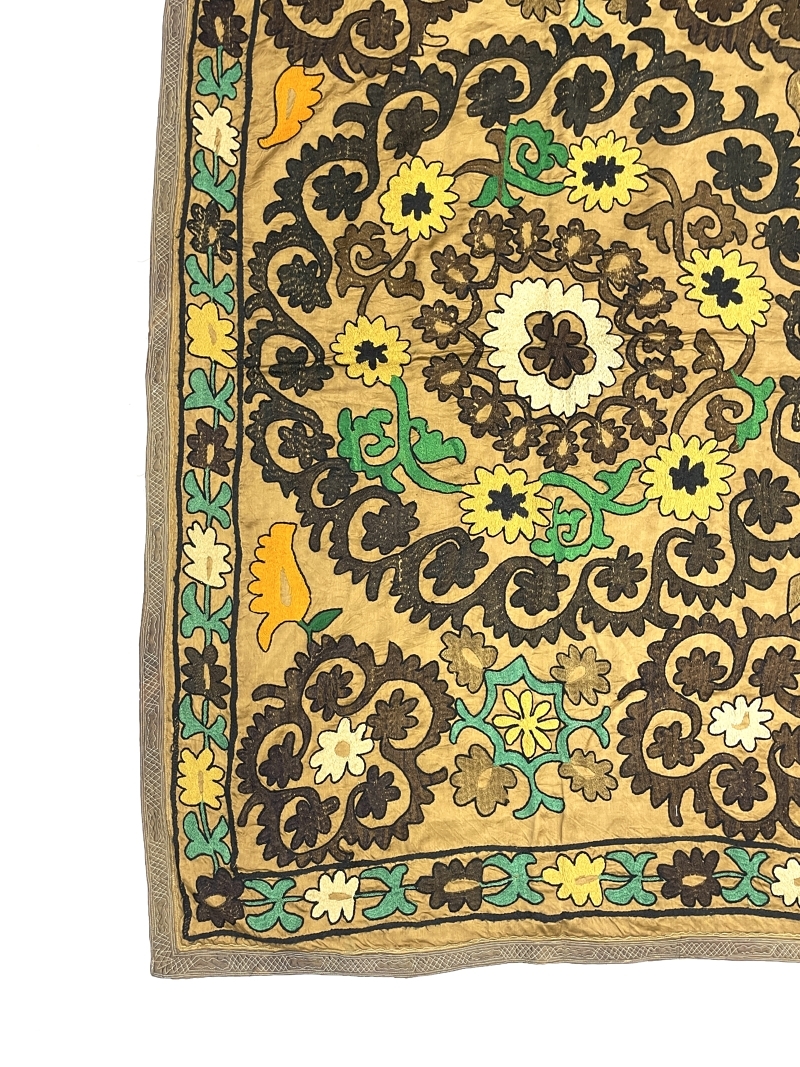 Vintage Handmade Traditional Suzani Textile Vintage Handmade Traditional Suzani Textile 112 CM x 160 CM (3’7” x 5’2” FT) - S010019