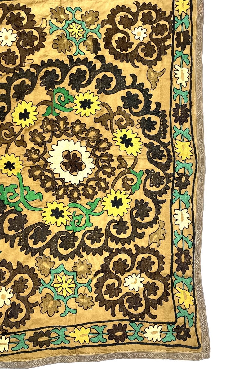 Vintage Handmade Traditional Suzani Textile Vintage Handmade Traditional Suzani Textile 112 CM x 160 CM (3’7” x 5’2” FT) - S010019