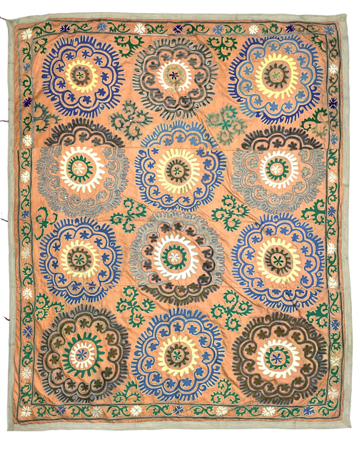 Vintage Handmade Traditional Suzani Textile Vintage Handmade Traditional Suzani Textile 170 CM x 213 CM (5’6” x 7 FT) - S010021