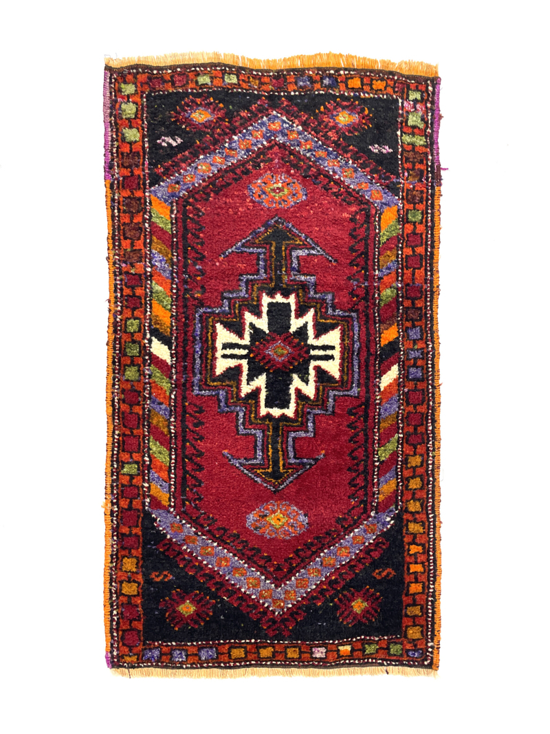 vintage-handwoven-doormat-size-rug-54-cm-x-97-cm-y010054 Vintage Handwoven Doormat Size Rug 54 Cm X 97 Cm (1’8′′ X 3’2′′ FT) – Y010054