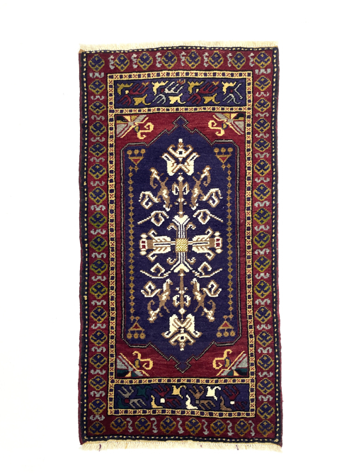 vintage-handwoven-small-rug-48-cm-x-102-cm-y010053 Vintage Handwoven Small Rug 48 Cm X 102 Cm (1’6′′ X 3’4′′ FT) – Y010053