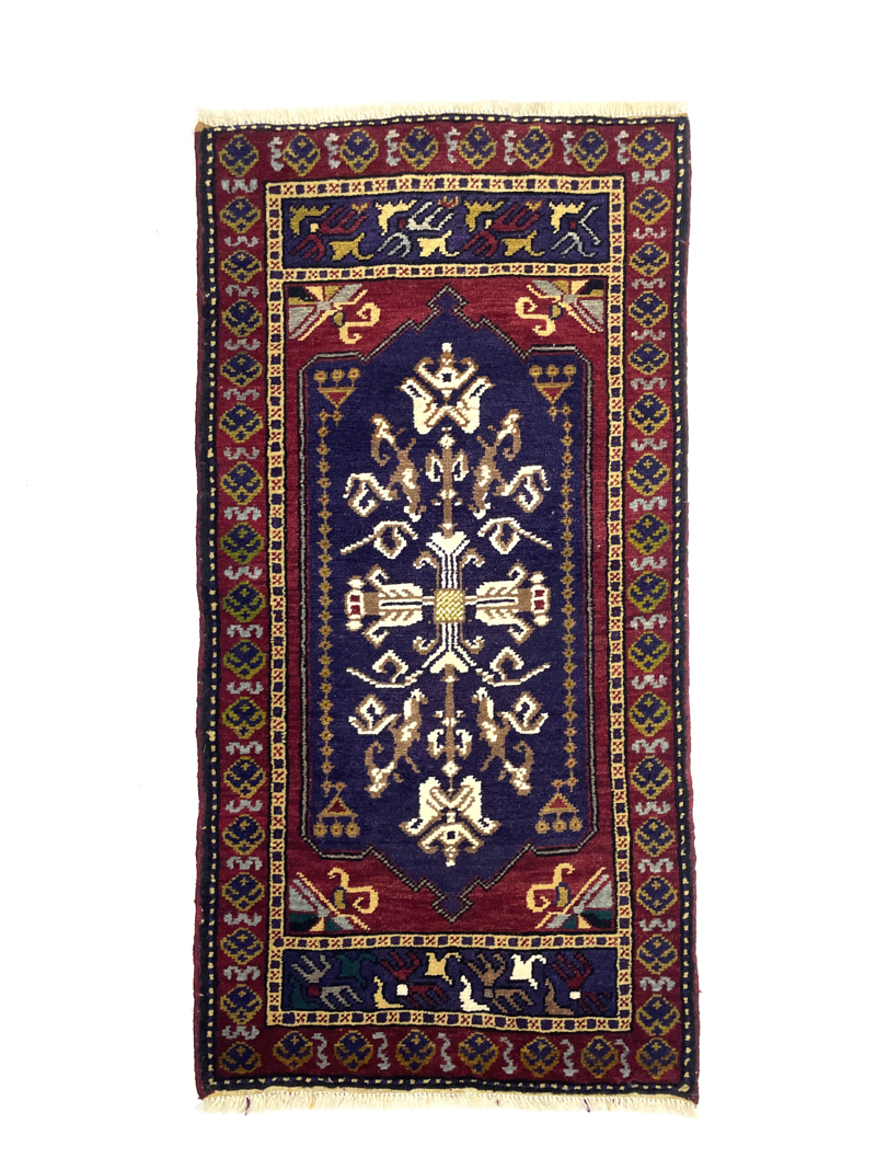 Vintage Handwoven Small Rug 48 Cm X 102 Cm (1’6′′ X 3’4′′ FT) – Y010053