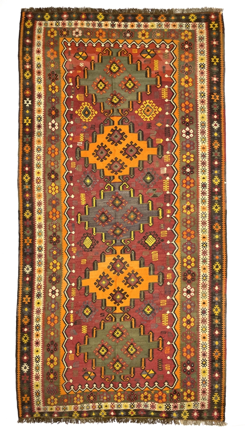 vintage-large-kars-kilim-rug-146-cm-x-314-cm-0030006 Vintage Large Kars Kilim Rug 146 cm x 314 cm (5 X 10 FT) - 0030006