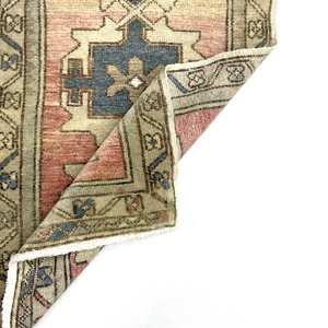 Vintage Mini Turkish Handwoven Rug 52 cm x 96 cm (1'7" X 3'1” FT) - Y010060