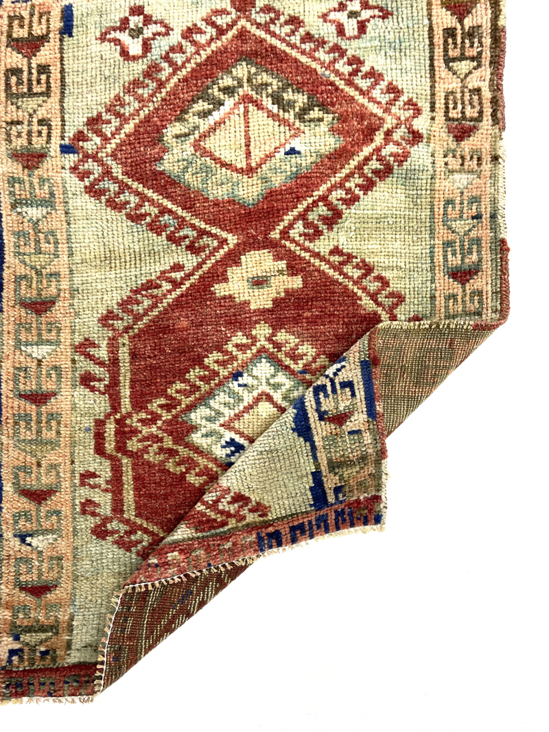Vintage Mini Turkish Rug 60 cm x 88 cm (2 X 2'9” FT) - Y010063
