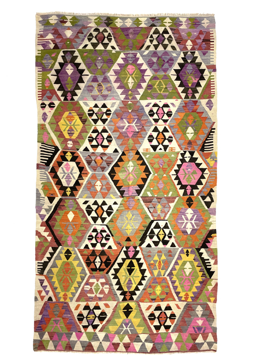 vintage-multicolor-barak-kilim-rug-145-cm-x-268-cm-0030007 Vintage Multicolor Barak Kilim Rug 145 cm x 268 cm (4’8” X 8’8” FT) - 0030007
