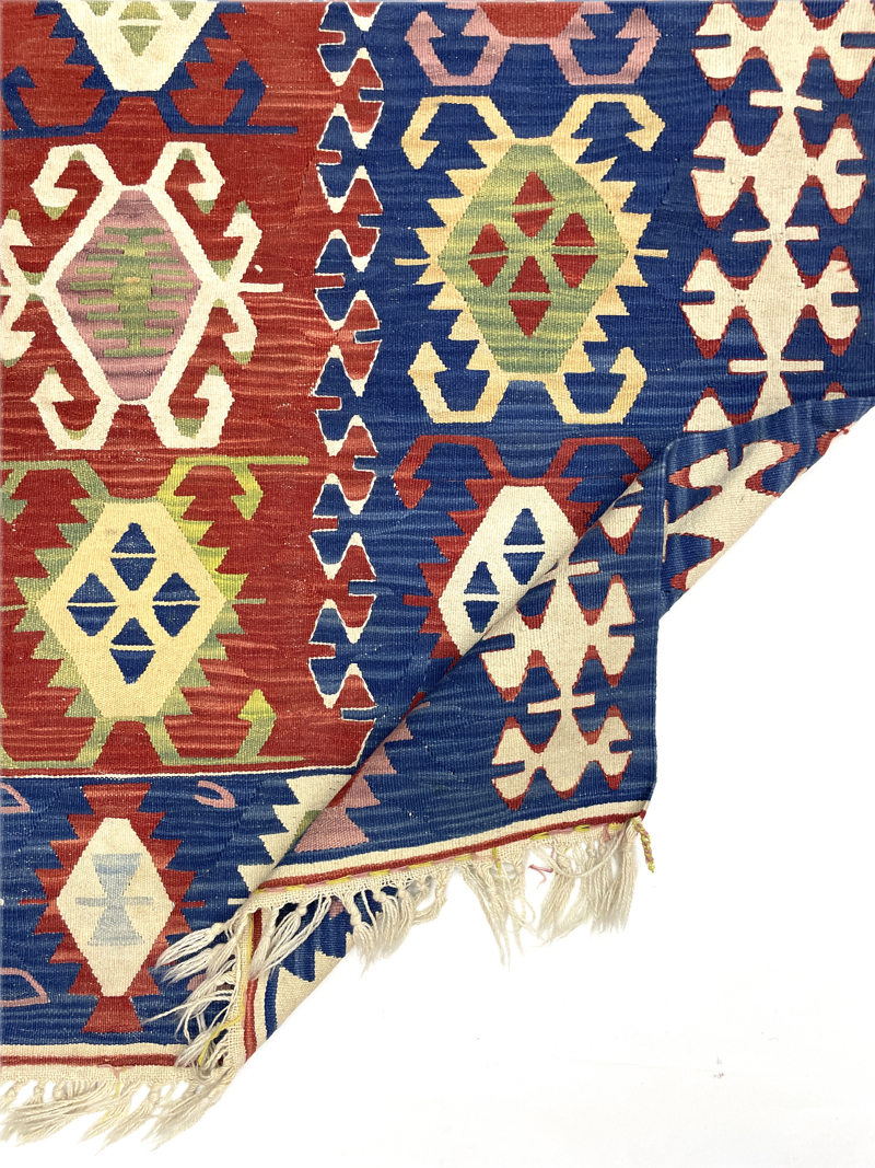 Vintage Multicolor Kilim Rug 114 cm x 173 cm (3’7” x 5’7” FT) - 0010012