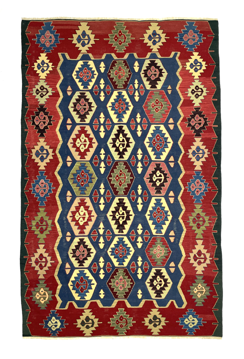 vintage-multicolor-kilim-rug-150-cm-x-245-cm-0030003 Vintage Multicolor Kilim Rug 150 cm x 245 cm (5 X 8 FT) - 0030003