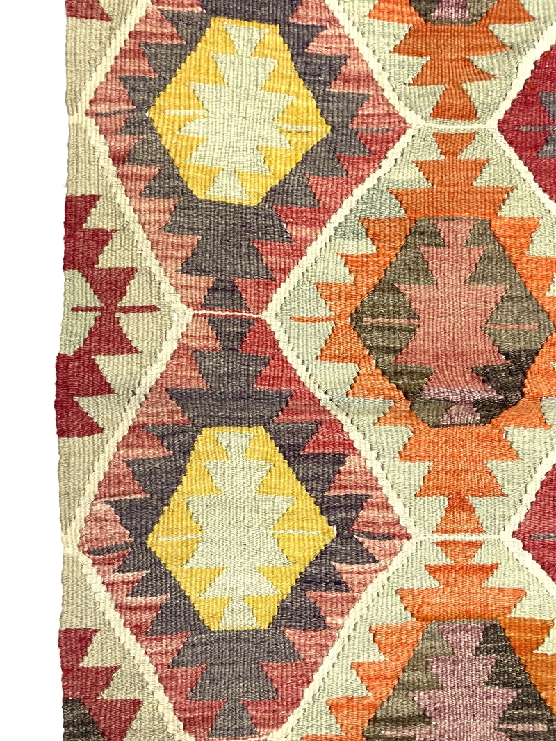 vintage-multicolor-small-kilim-rug-82-cm-x-130-cm-0010034-3 Vintage Multicolor Small Kilim Rug 82 cm x 130 cm (3 X 5 FT) - 0010034