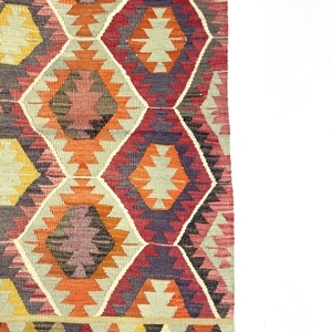 vintage-multicolor-small-kilim-rug-82-cm-x-130-cm-0010034-4 Vintage Multicolor Small Kilim Rug 82 cm x 130 cm (3 X 5 FT) - 0010034