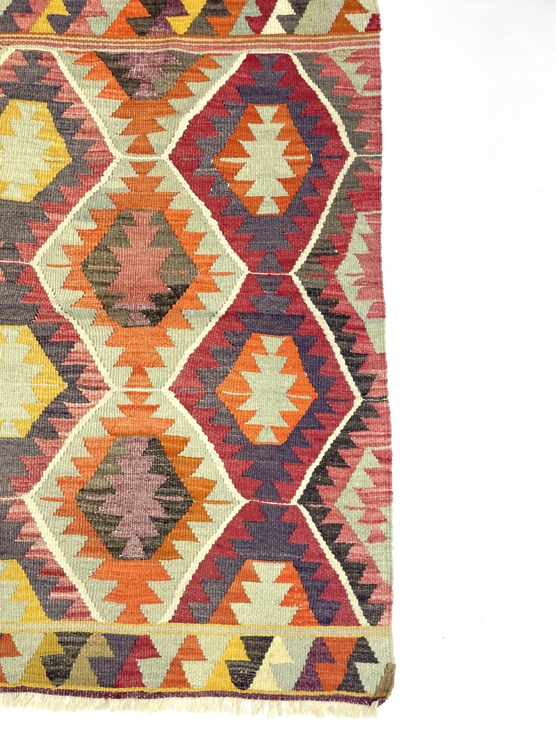 vintage-multicolor-small-kilim-rug-82-cm-x-130-cm-0010034-4 Vintage Multicolor Small Kilim Rug 82 cm x 130 cm (3 X 5 FT) - 0010034