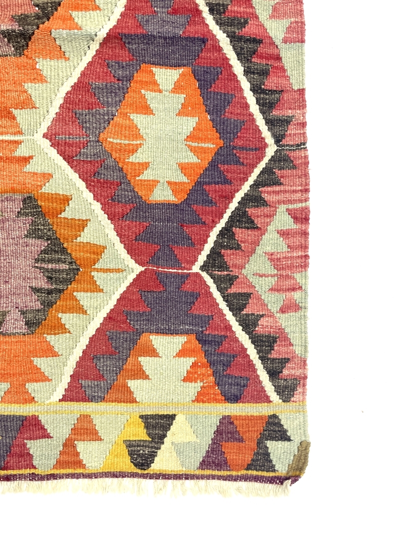 vintage-multicolor-small-kilim-rug-82-cm-x-130-cm-0010034-7 Vintage Multicolor Small Kilim Rug 82 cm x 130 cm (3 X 5 FT) - 0010034