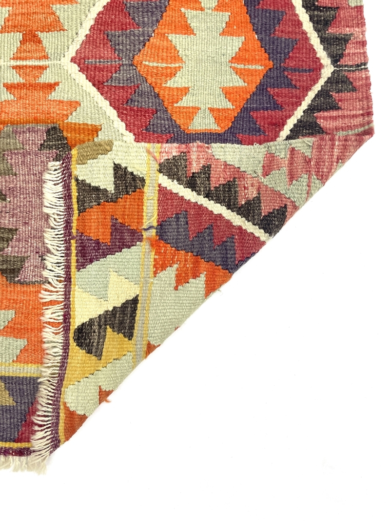 vintage-multicolor-small-kilim-rug-82-cm-x-130-cm-0010034-8 Vintage Multicolor Small Kilim Rug 82 cm x 130 cm (3 X 5 FT) - 0010034