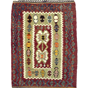 vintage-oushak-kilim-rug-84-cm-x-120-cm-0010033 Vintage Oushak Kilim Rug 84 cm x 120 cm (3 X 4 FT) - 0010033
