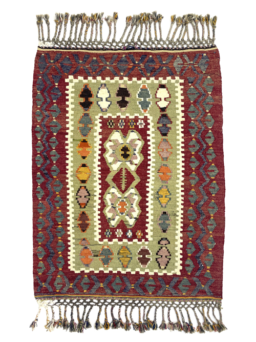 vintage-oushak-kilim-rug-84-cm-x-120-cm-0010033 Vintage Oushak Kilim Rug 84 cm x 120 cm (3 X 4 FT) - 0010033