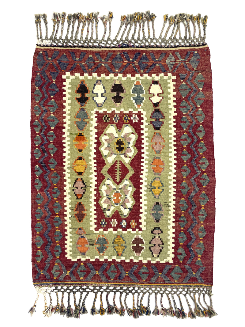 vintage-oushak-kilim-rug-84-cm-x-120-cm-0010033 Vintage Oushak Kilim Rug 84 cm x 120 cm (3 X 4 FT) - 0010033