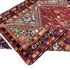 Vintage Persian Soumak Kilim Rug 114 cm x 200 cm (3’7” X 6’5” FT) - 0020016