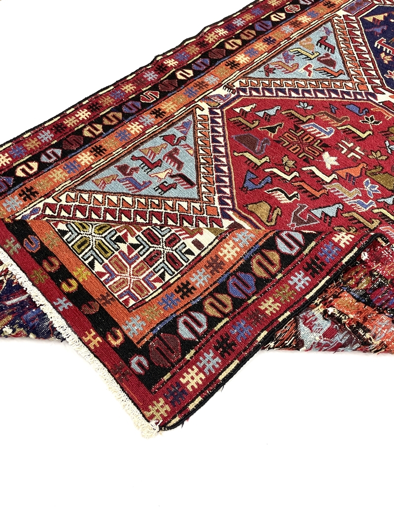 Vintage Persian Soumak Kilim Rug 114 cm x 200 cm (3’7” X 6’5” FT) - 0020016