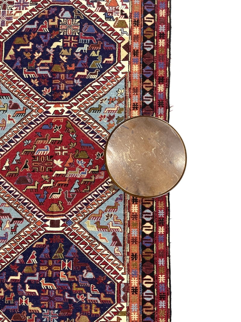 Vintage Persian Soumak Kilim Rug 114 cm x 200 cm (3’7” X 6’5” FT) - 0020016