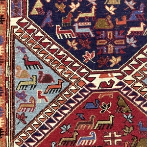 Vintage Persian Soumak Kilim Rug 114 cm x 200 cm (3’7” X 6’5” FT) - 0020016