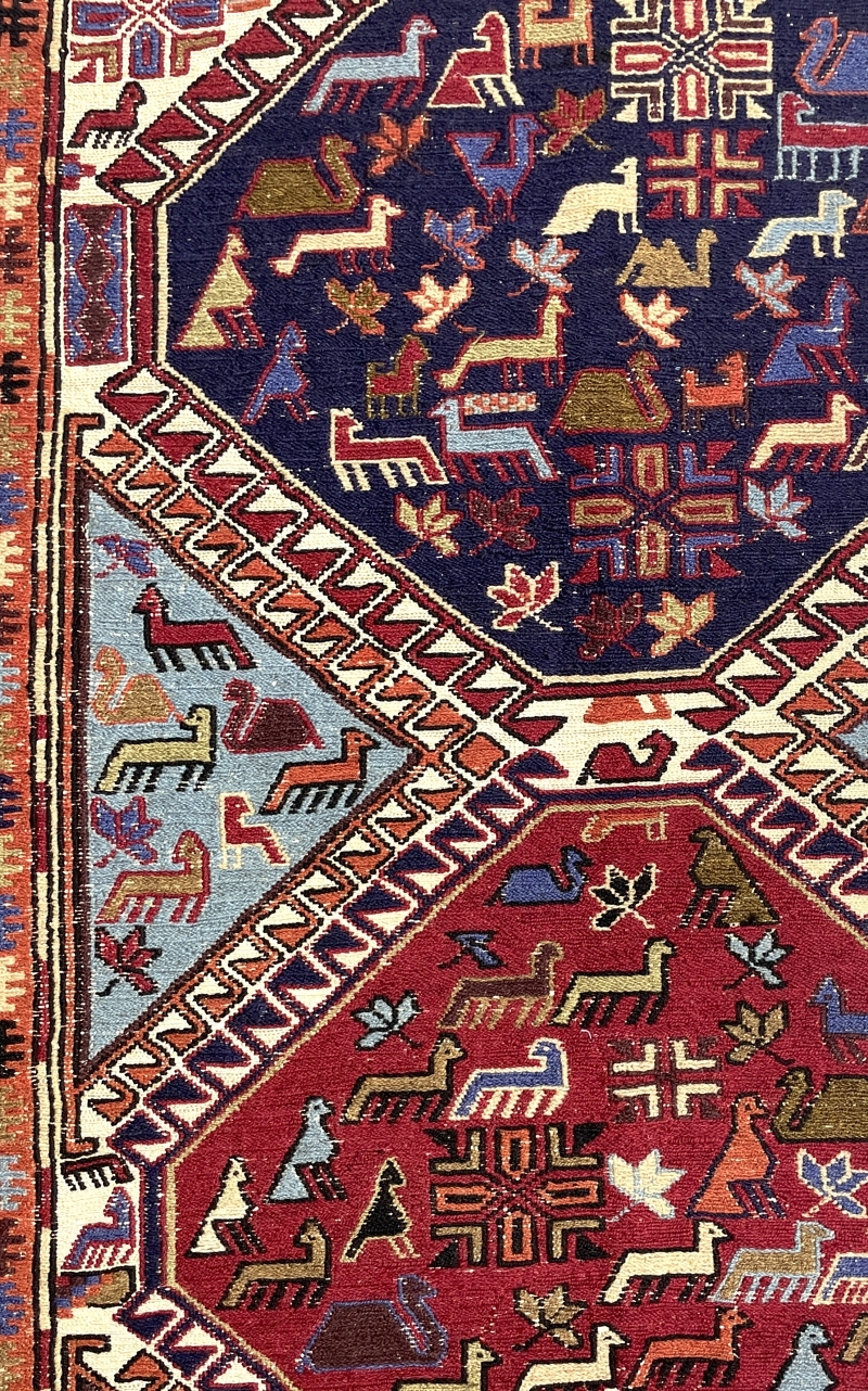 Vintage Persian Soumak Kilim Rug 114 cm x 200 cm (3’7” X 6’5” FT) - 0020016