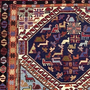 Vintage Persian Soumak Kilim Rug 114 cm x 200 cm (3’7” X 6’5” FT) - 0020016