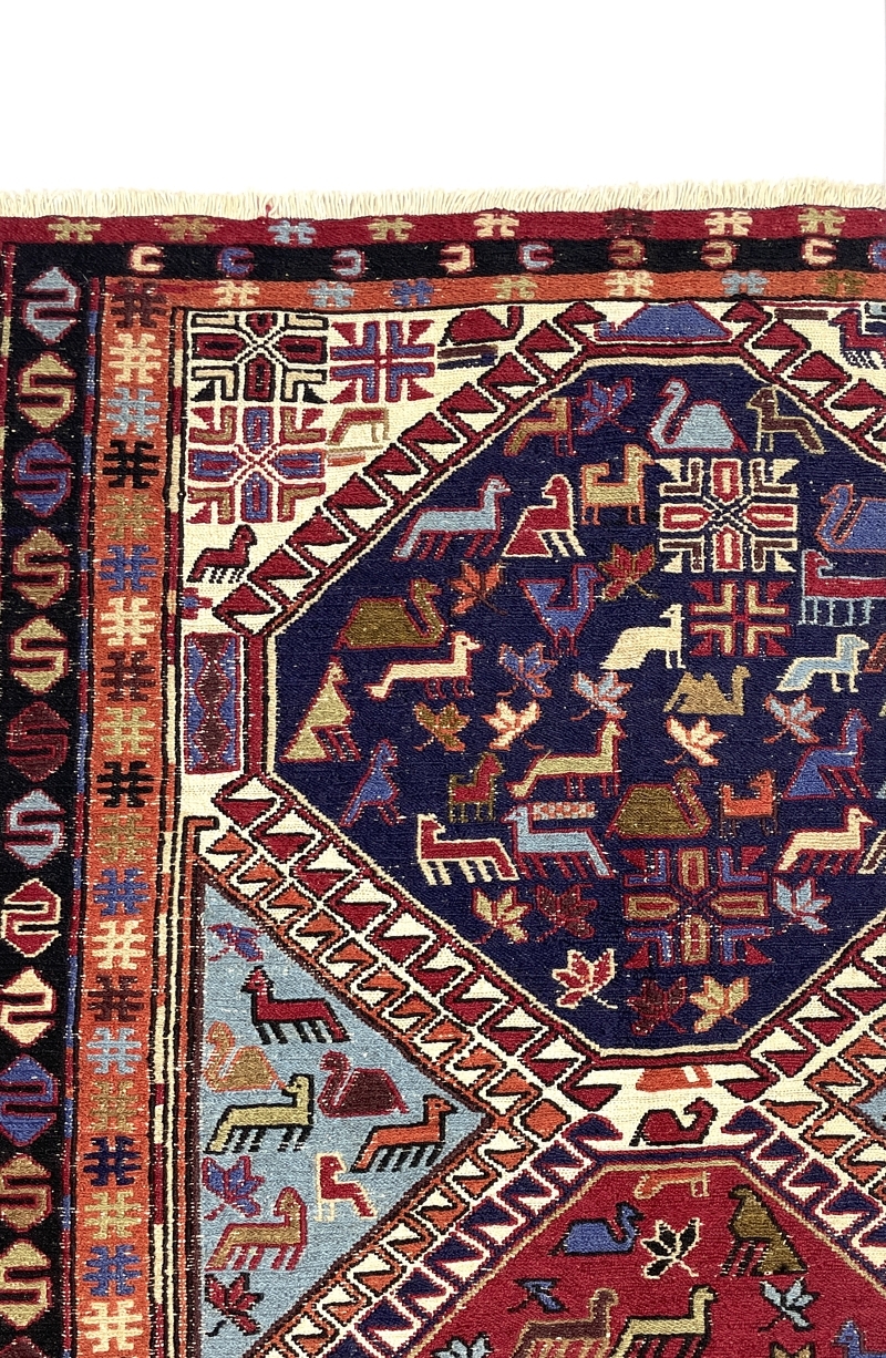 Vintage Persian Soumak Kilim Rug 114 cm x 200 cm (3’7” X 6’5” FT) - 0020016