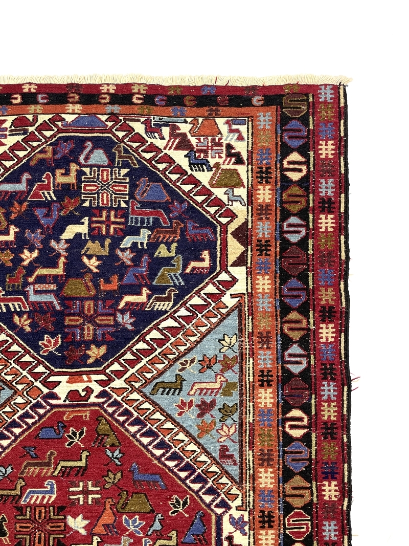 Vintage Persian Soumak Kilim Rug 114 cm x 200 cm (3’7” X 6’5” FT) - 0020016